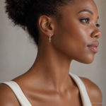 14k White Gold Polished Cross Dangle Post Earrings - Model Shot