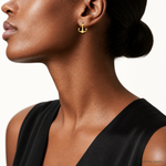 14K Polished  2-D Anchor Post Earrings - Model Shot