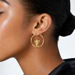 14k with Angel Hoop Earrings - Model Shot