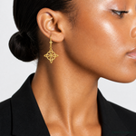 14K Small Celtic Eternity Knot Leverback Earrings - Model Shot