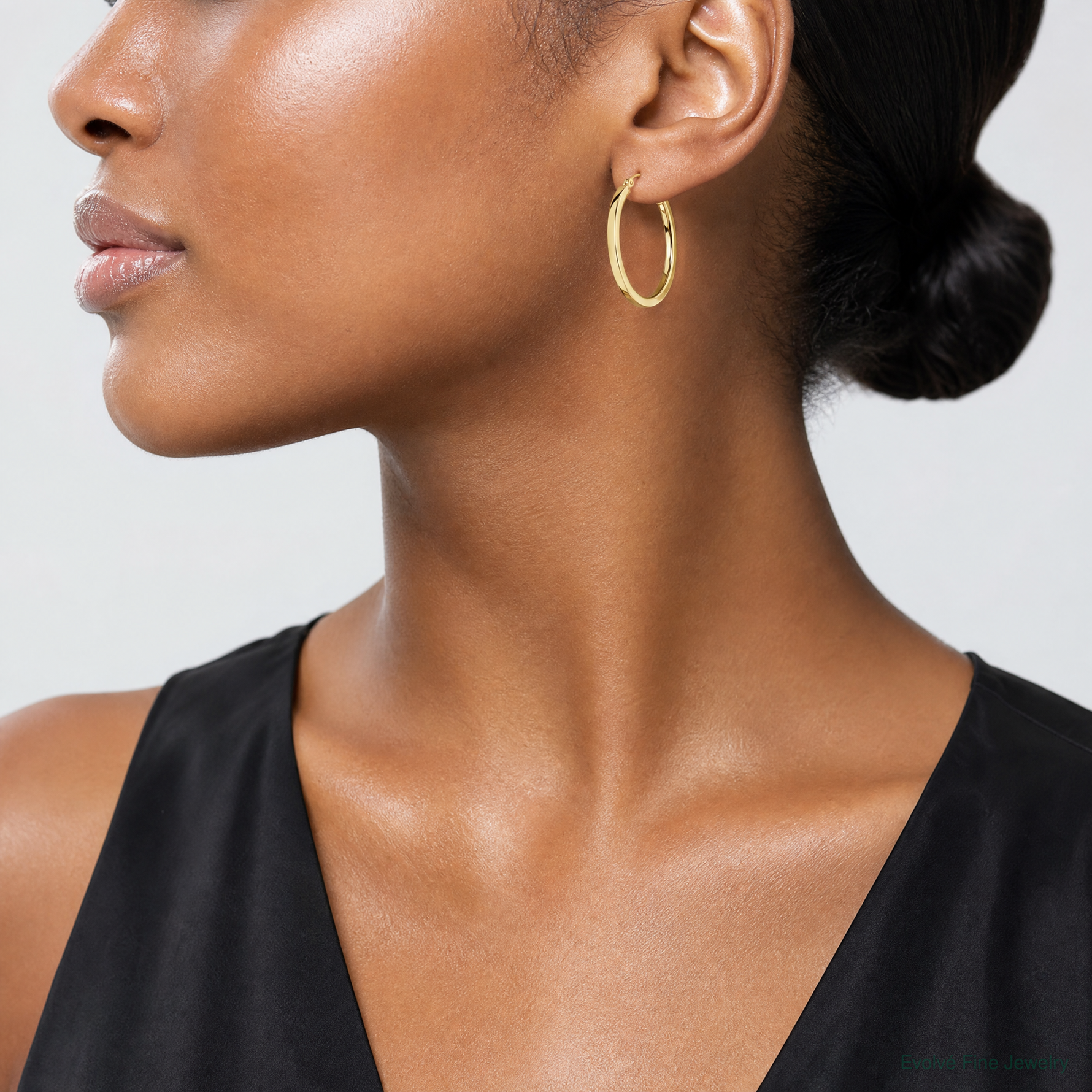 14k 2x3mm Square Tube Hoops - Model Shot