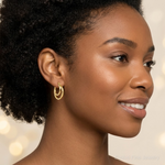 14K Double Hoop Earrings - Model Shot
