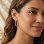 14K Polished Hoop Earrings - Model Shot
