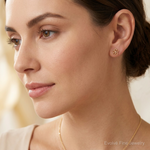 14k Plumeria Post Earrings - Model Shot