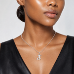 14KW Diamond-cut Letter J Initial Charm - Model Shot