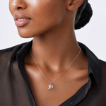 14KW Diamond-cut Letter P Initial Charm - Model Shot