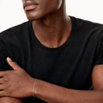 14k White Gold .95mm Box Chain - Model Shot
