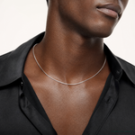 14k White Gold 1.1mm Box Chain - Model Shot
