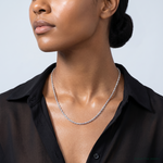 14k White Gold 2.0mm D/C Quadruple Rope Chain - Model Shot