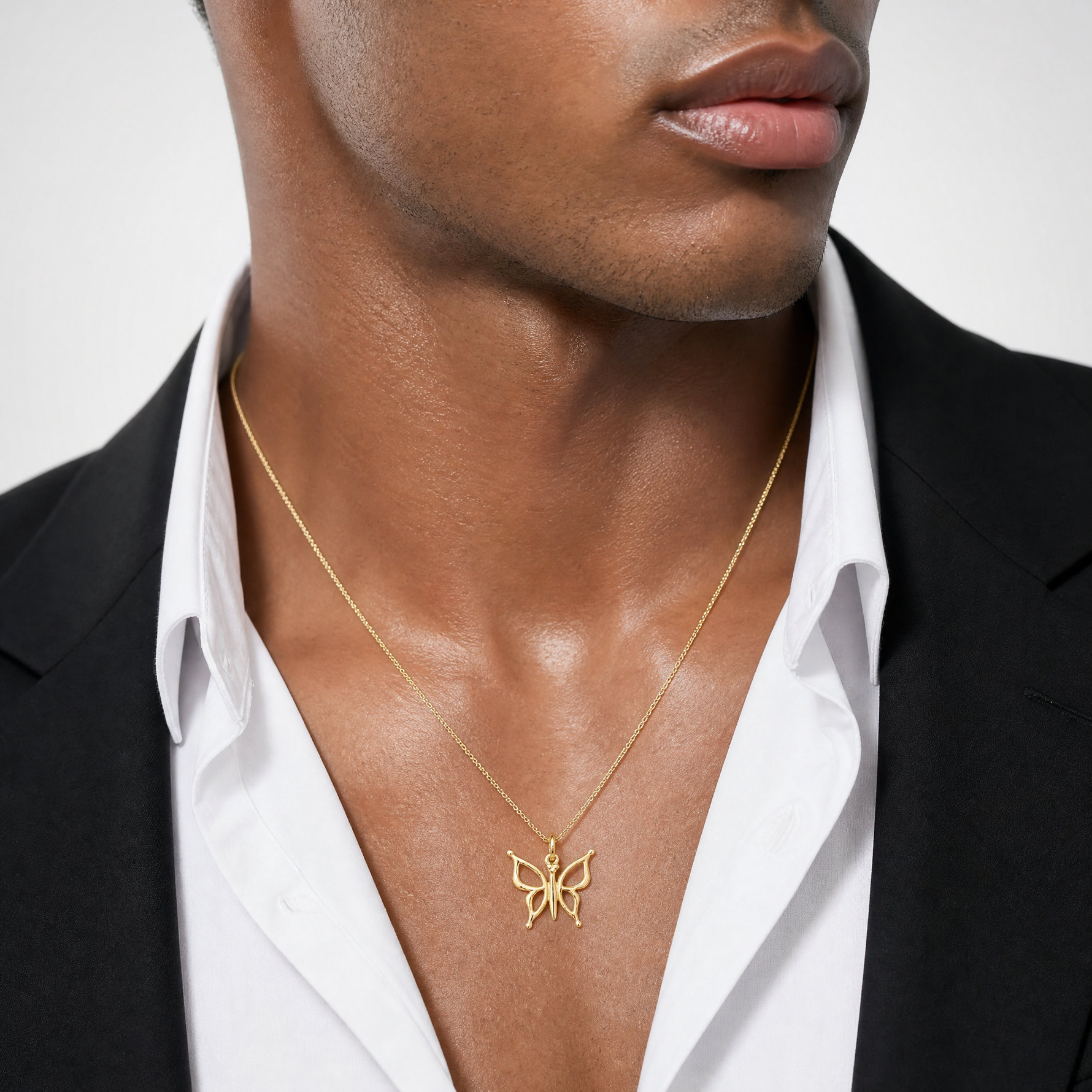 14k Butterfly Charm - Model Shot