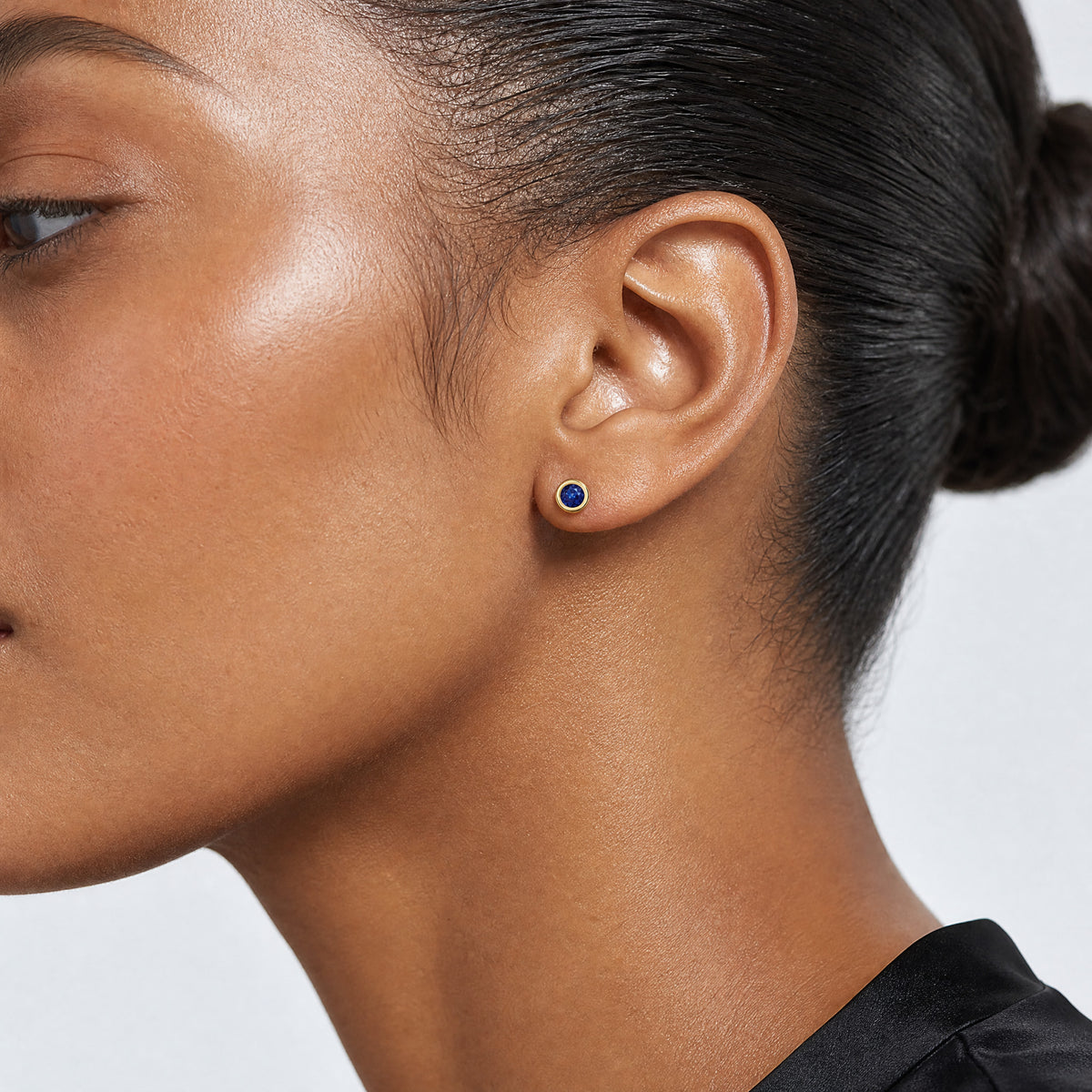 14k Sapphire Earrings - September - Model Shot