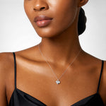14k White Gold 3D Puffed Heart Pendant - Model Shot