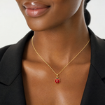 14k Enameled Ladybug Charm - Model Shot