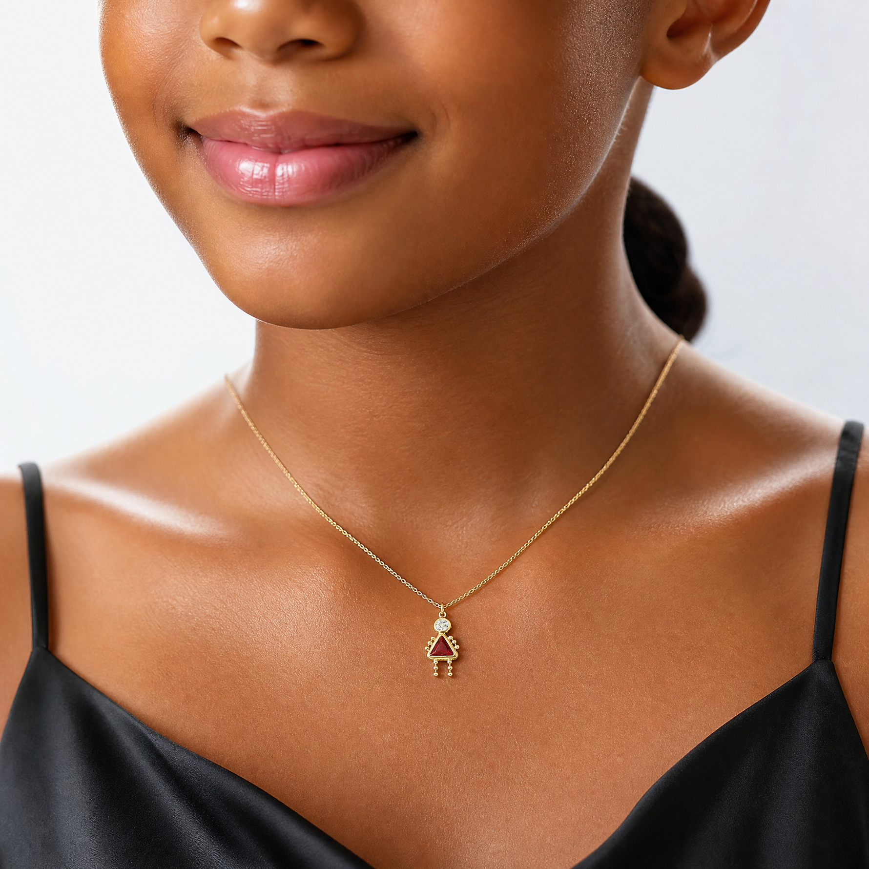 14ky January Girl Birthstone Charm - Model Shot