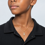 14k April Boy Birthstone Charm - Model Shot