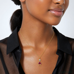 14k July Girl Birthstone Charm - Model Shot