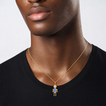 14k September Boy Birthstone Charm - Model Shot