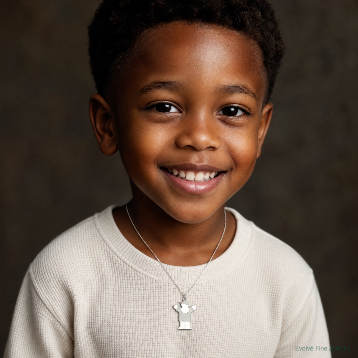 Sterling Silver Rhodium-plated Love Kid Charm - Model Shot