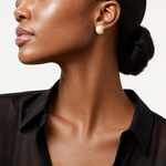 14k 10-11mm White Freshwater Cultured Mabe Pearl Omega Back Earrings - Model Shot