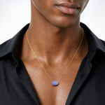 14K Polished Lavender Jade Oval Bead Slide Pendant - Model Shot