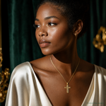14k Cross Pendant - Model Shot