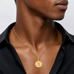 14k Matka Boska Czestochowska Reversible Medal Hollow Pendant - Model Shot