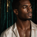 14k Polished Latin Cross Pendant - Model Shot