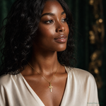 14k Polished Latin Cross Pendant - Model Shot