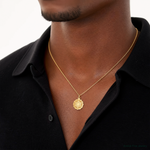 14k Solid Star of David Disc Charm - Model Shot