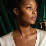 14k Cross Pendant - Model Shot