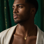 14k Polished Angel Pendant - Model Shot