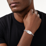 Sterling Silver Medical Jewelry Curb Link Bracelet - Model Shot