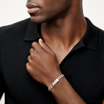 Sterling Silver Polished Medical Curb Link ID Bracelet - Model Shot