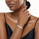 Sterling Silver Rhodium-plated Medical ID Curb Link Bracelet - Model Shot