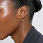14k Polished J-Hoop Earring Jackets - Model Shot