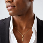 14K Polished 3D Heart Key Charm - Model Shot