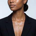 14k Yellow Gold Letter B Initial Charm - Model Shot