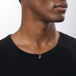 14k Yellow Gold Letter C Initial Charm - Model Shot