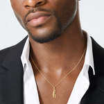 14k Yellow Gold Letter H Initial Charm - Model Shot