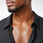 14k Yellow Gold Letter K Initial Charm - Model Shot