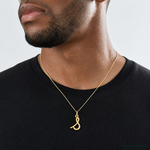 14k Yellow Gold Letter S Initial Charm - Model Shot