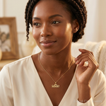 14k Yellow Gold I Heart Mommy Pendant - Model Shot