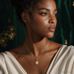 14K Our Lady of Guadalupe CZ Pendant - Model Shot