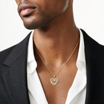 14k Polished CZ Heart Pendant - Model Shot