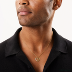 14k Polished CZ Heart w/Infinity Pendant - Model Shot