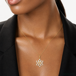 14k Polished CZ Snowflake Pendant - Model Shot