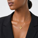 14K Polished Puffed Heart Pendant - Model Shot