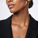 14k Polished CZ Evil Eye Pendant - Model Shot