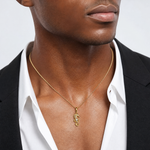 14k Polished CZ Seahorse Pendant - Model Shot