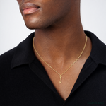 14k Small Slanted Block Letter J Initial Charm - Model Shot